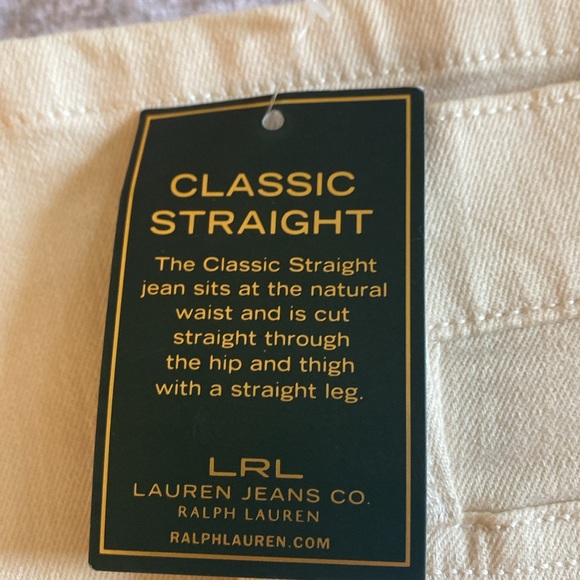 Ralph Lauren Cream Colored Classic Straight Size 6P/29” Length Jeans - Picture 5 of 7
